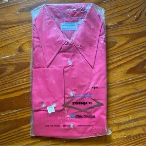 Vintage 70’s Manhattan Dura Brite Torque Pink Men's Shirt size L